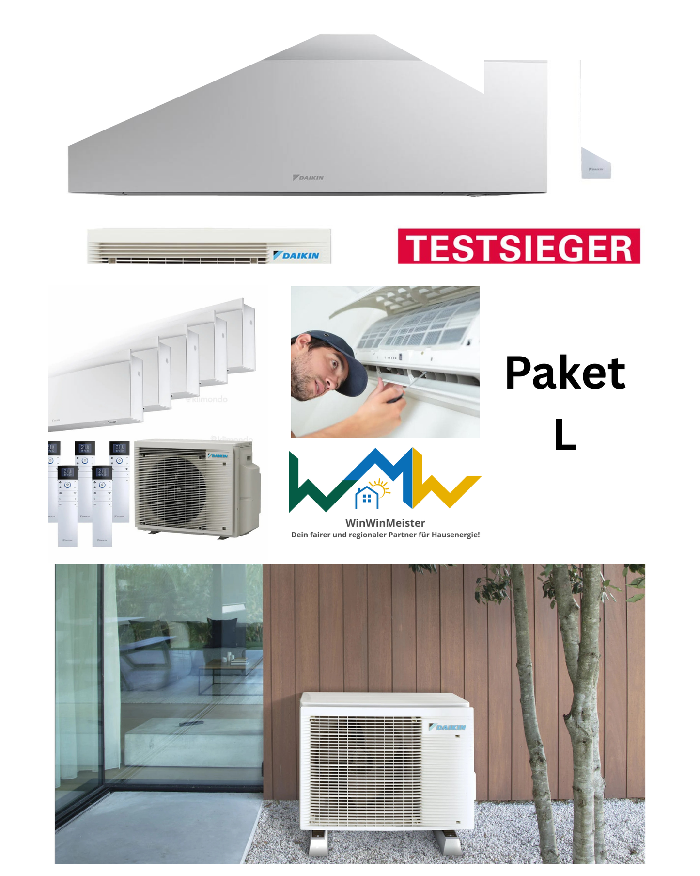 Klimaanlage Paket L: Daikin Emura3 Multi-Split System – für 3 Räume