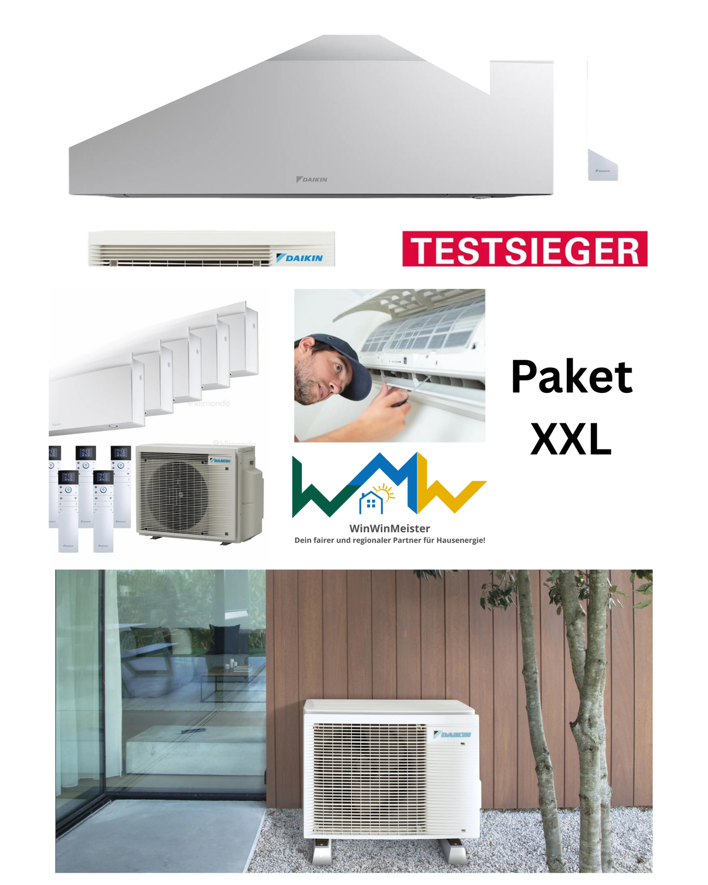 Klimaanlage Paket XXL: Daikin Emura3 Multi-Split System – für 5 Räume